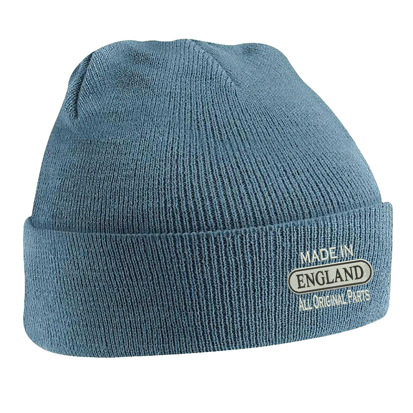 Made in England All Original Parts Embroidered Beanie Hat