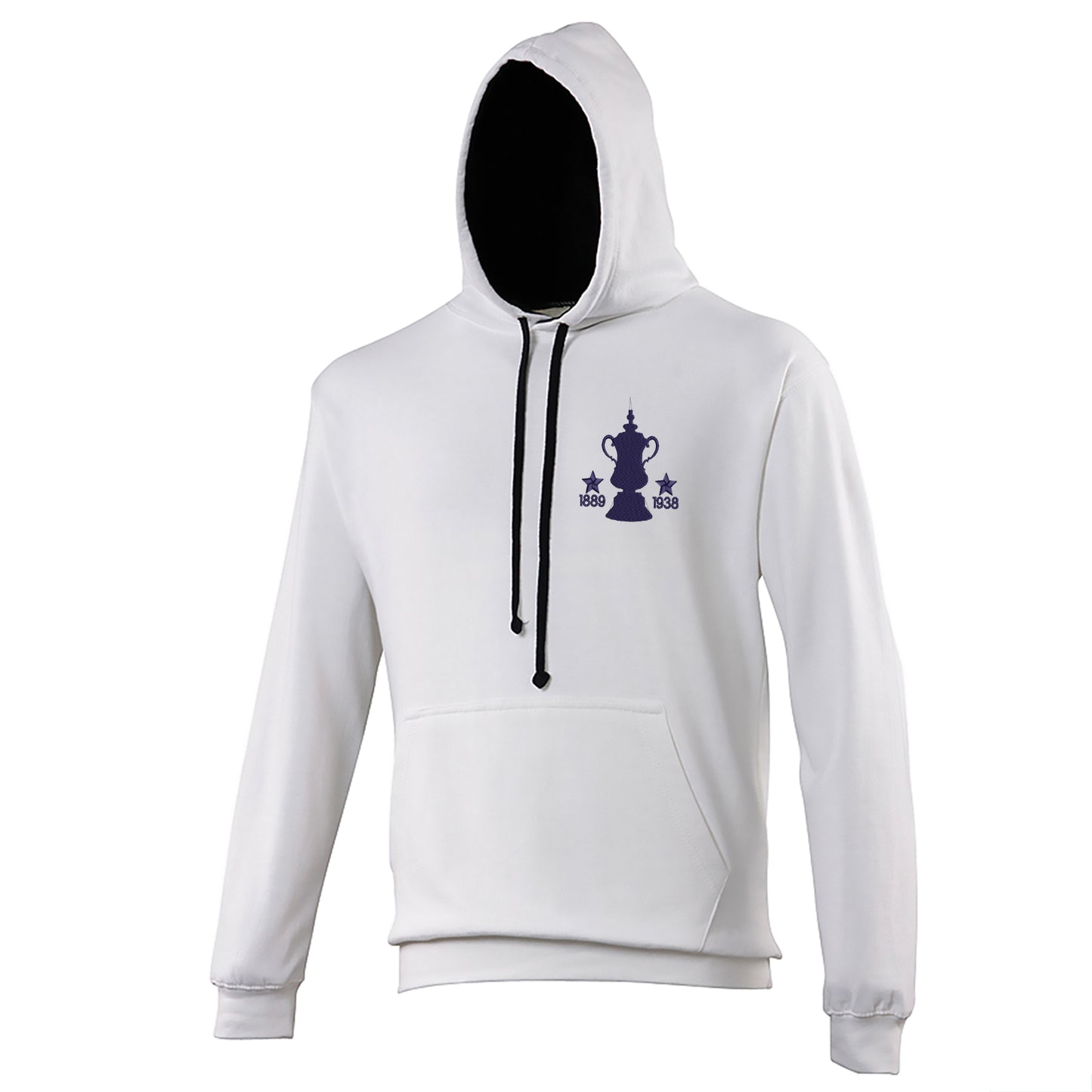 Retro Preston Two Time Cup Winners Embroidered Contrast Hoodie