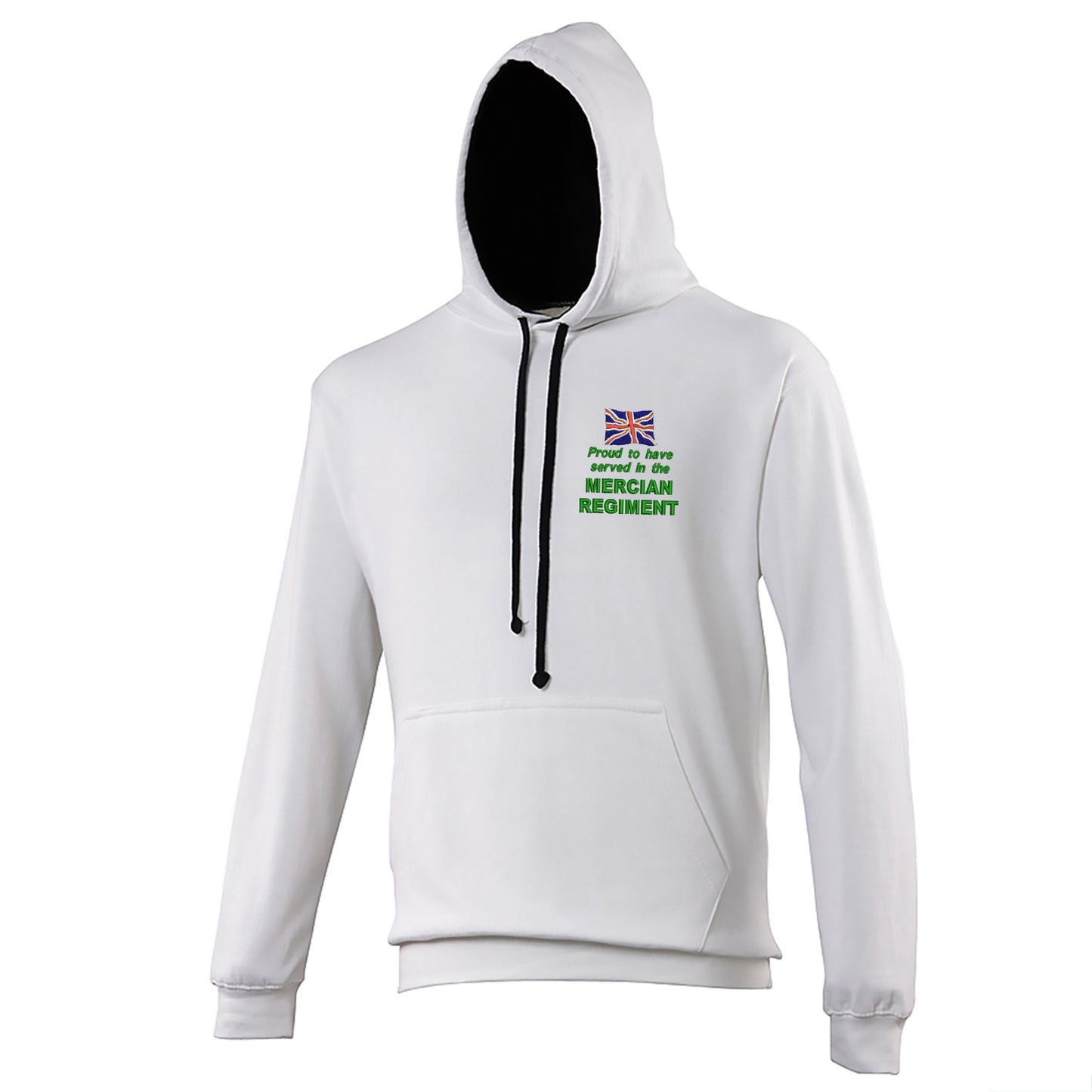 Proud to Have Served in The Mercian Regiment Embroidered Contrast Hoodie