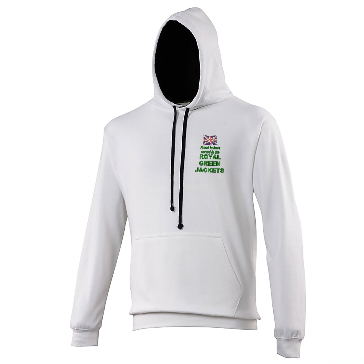 Proud to Have Served in The Royal Green Jackets Embroidered Contrast Hoodie