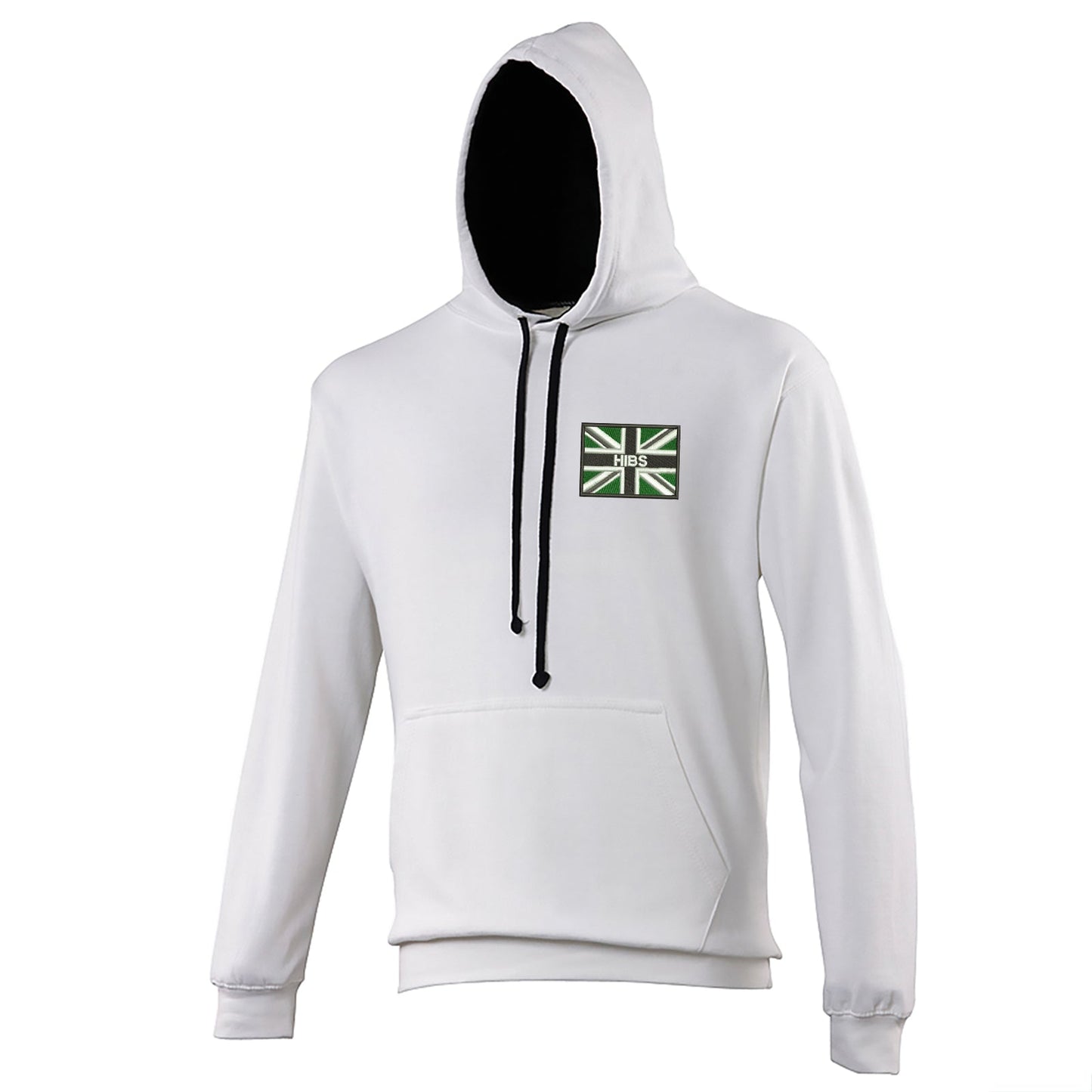 Hibs Coloured Union Jack Embroidered Contrast Hoodie