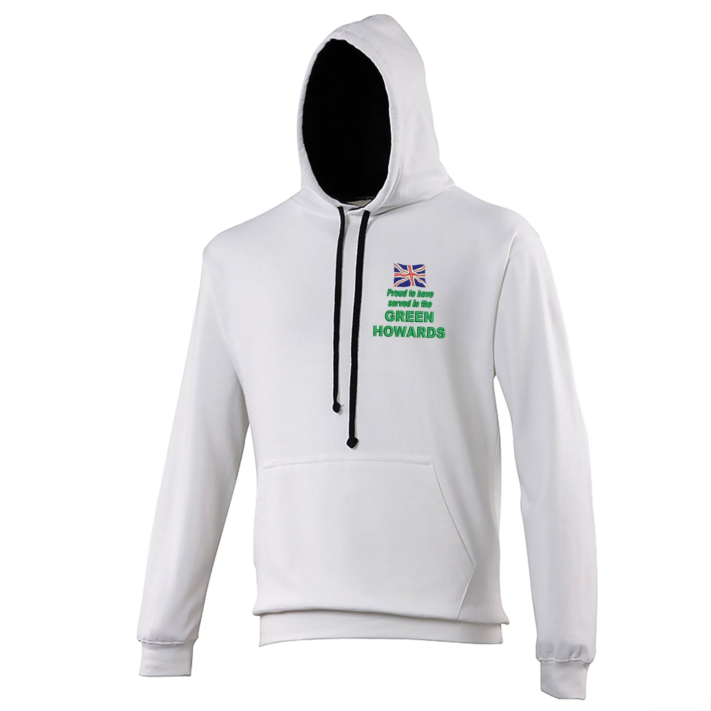 Proud to Have Served in The Green Howards Embroidered Contrast Hoodie