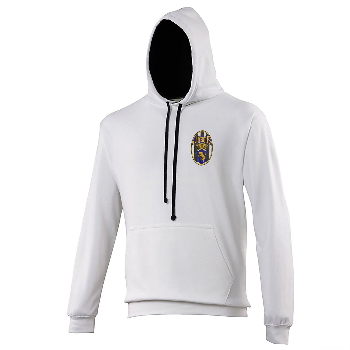 Retro Juventus 1970 Embroidered Contrast Hoodie