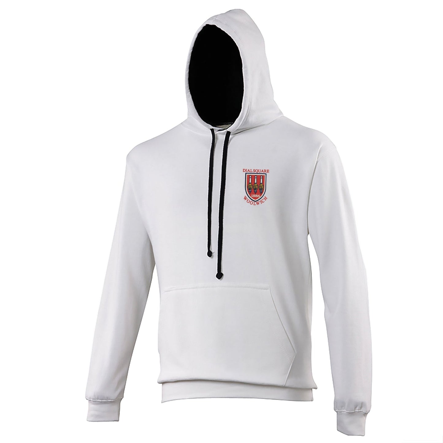 Retro Dial Square Embroidered Contrast Hoodie