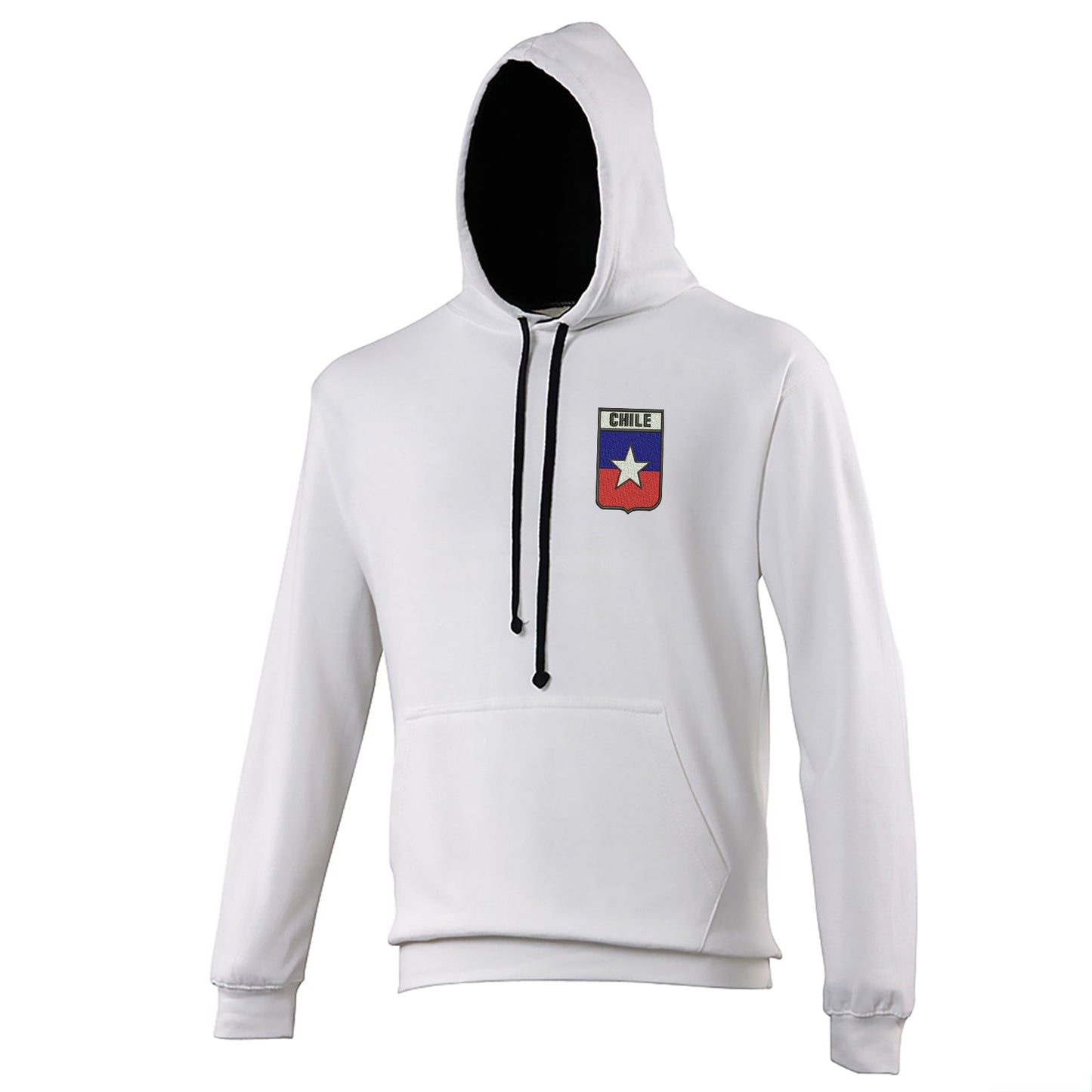 Retro Chile Rugby 1953 Embroidered Contrast Hoodie
