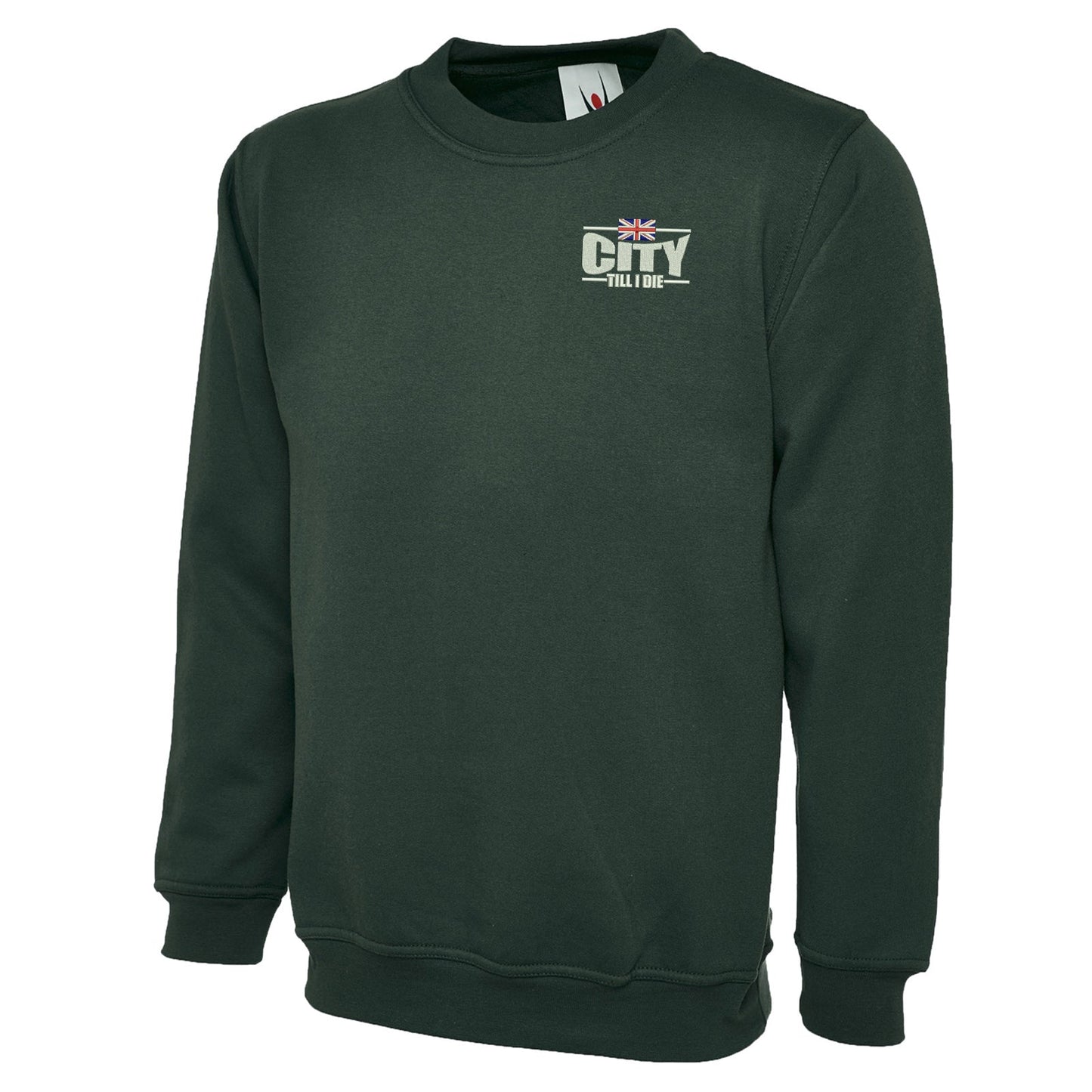 City Till I Die Union Jack Embroidered Classic Sweatshirt