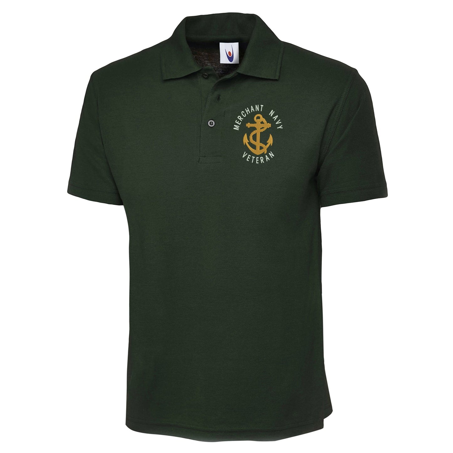 Merchant Navy Veteran Anchor Embroidered Classic Polo Shirt
