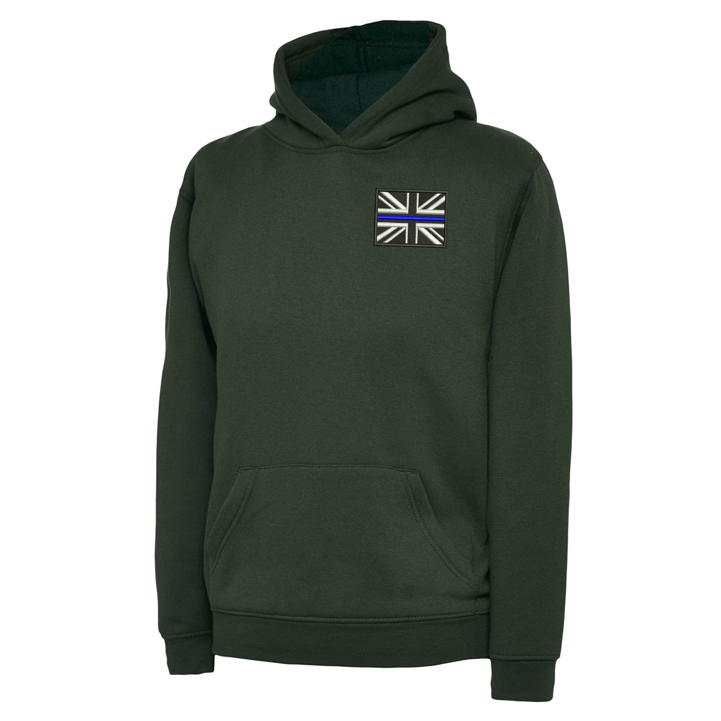 Thin Blue Line Union Jack Embroidered Children's Hoodie