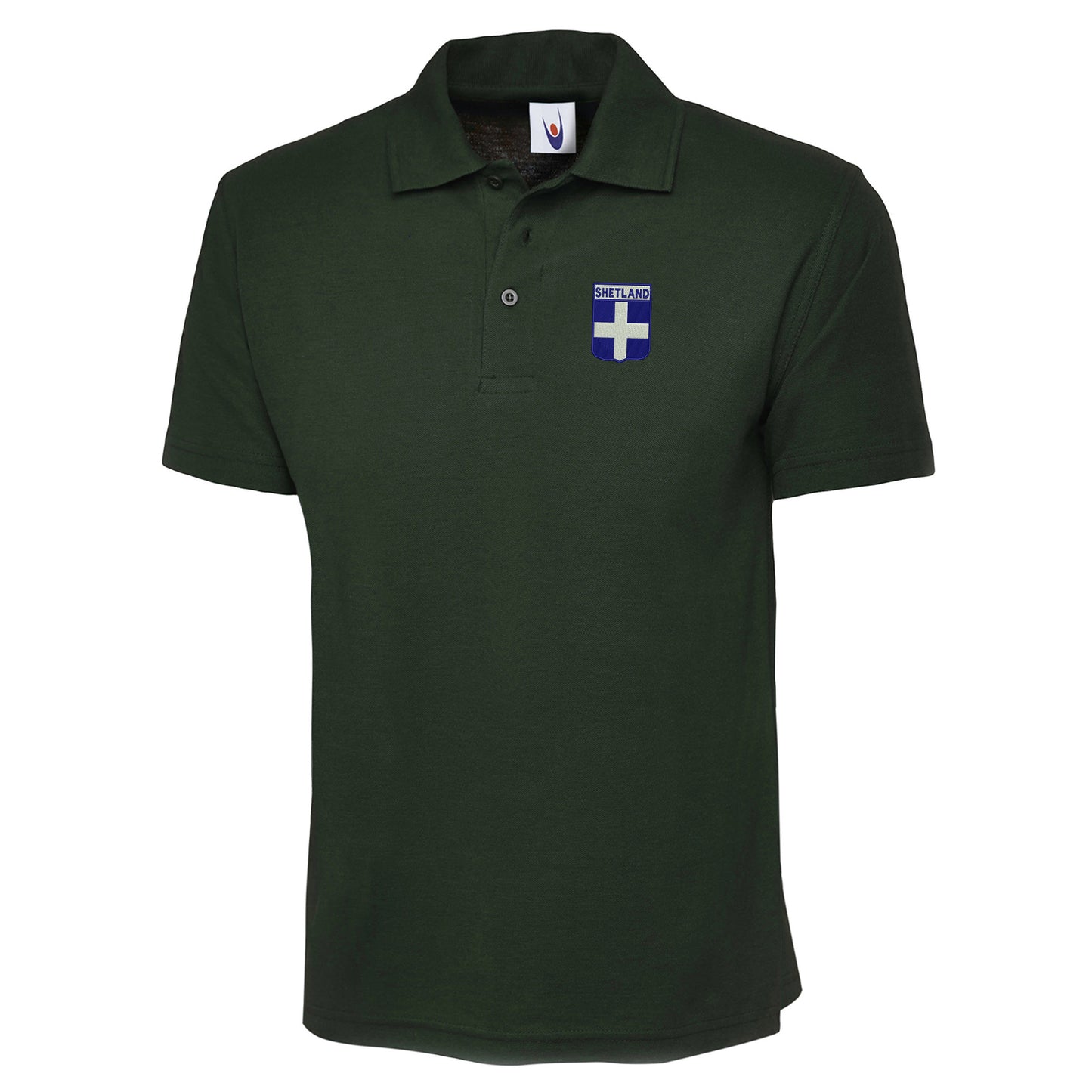 Shetland Flag of Scotland Shield Polo Shirt
