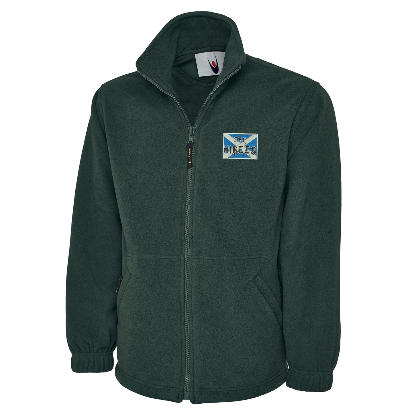 The Hibees Grunge Flag of Scotland Embroidered Premium Fleece Jacket