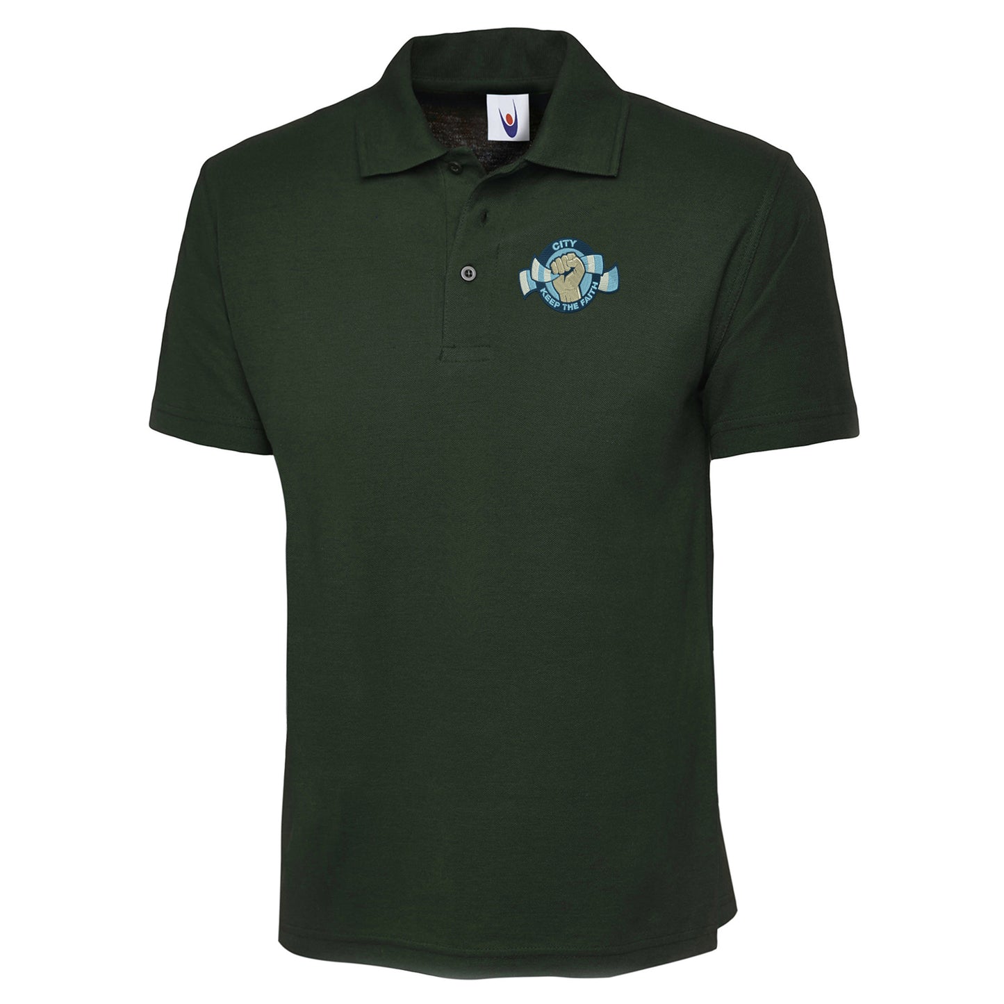 City Keep The Faith Embroidered Classic Polo Shirt