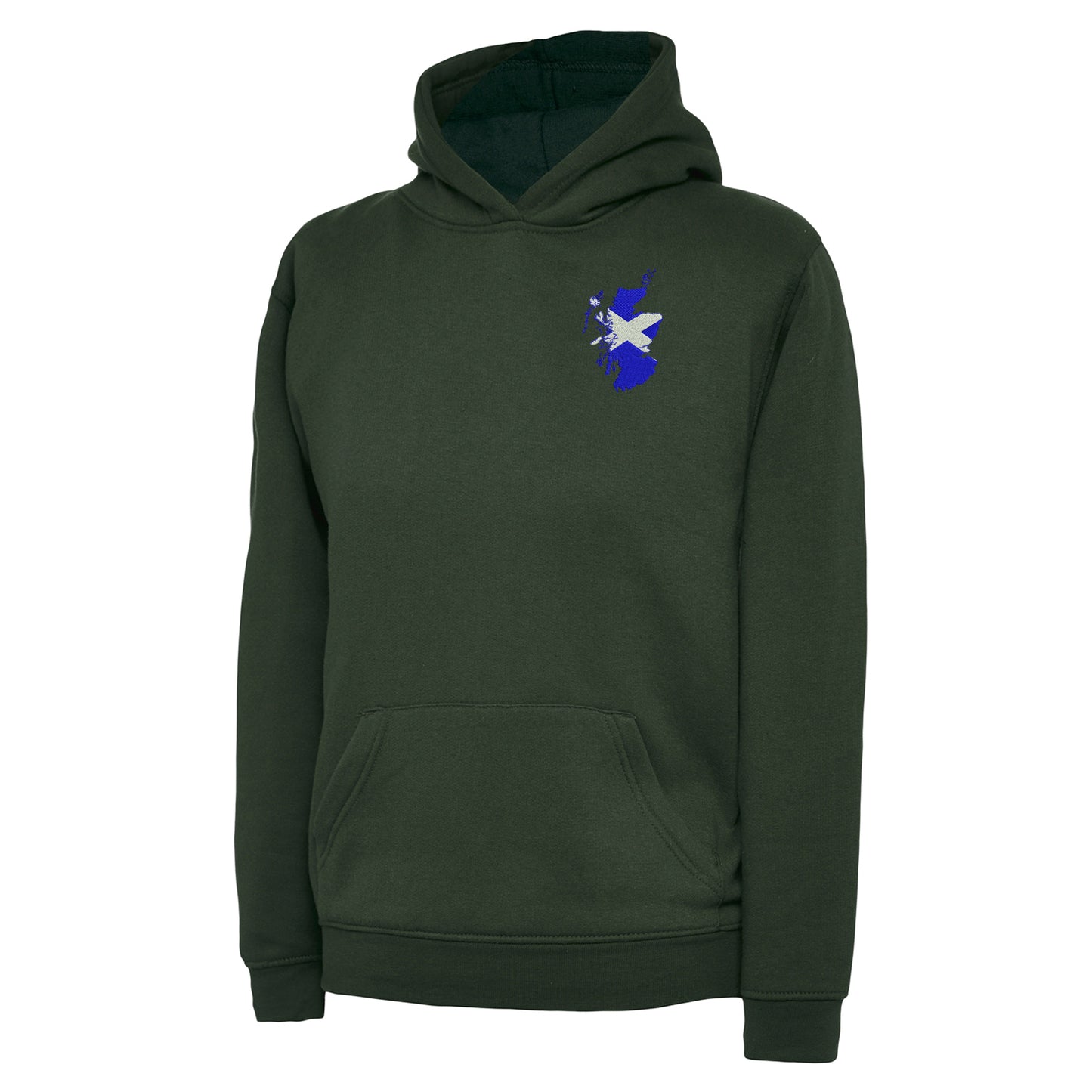 Scotland Flag Map Embroidered Children's Hoodie