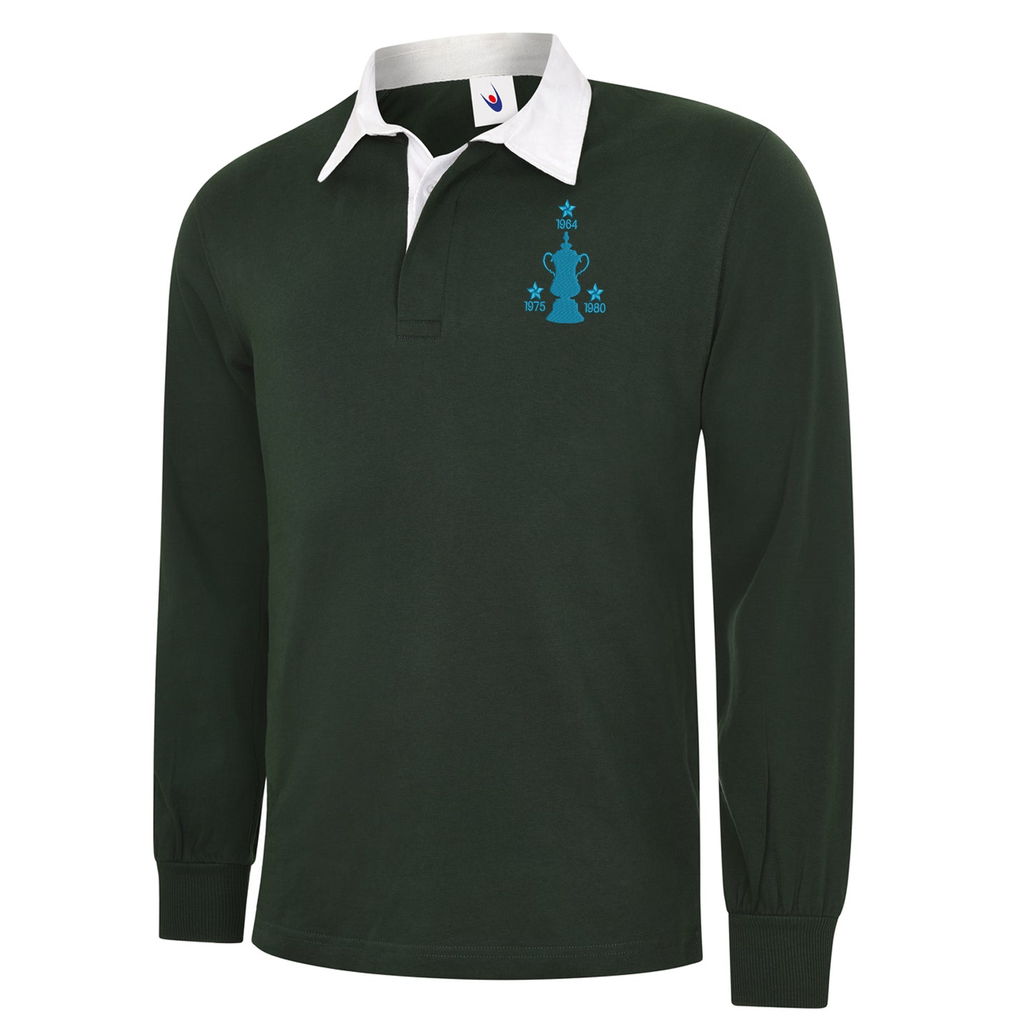 Retro West Ham Three Time Cup Winners Embroidered Classic Rugby Shirt