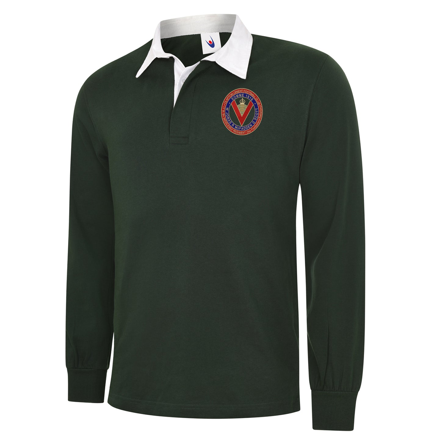 Retro Clapton Orient Somme Memorial Embroidered Classic Rugby Shirt
