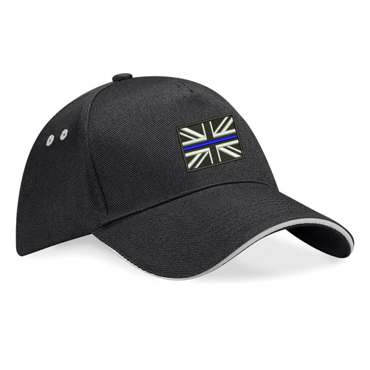 Thin Blue Line Union Jack Embroidered Baseball Cap
