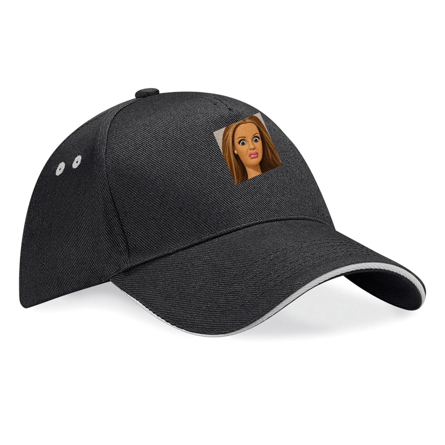 Funny Distressed Doll Face Meme Baseball Cap