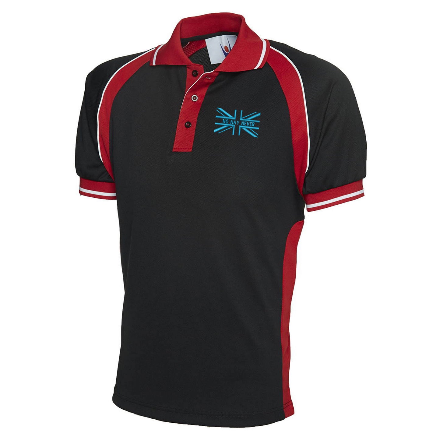 No Nay Never Union Jack Embroidered Polyester Sports Polo Shirt