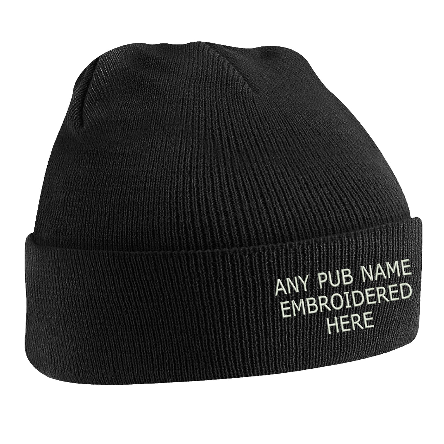 Personalised Embroidered Pub Beanie Hat