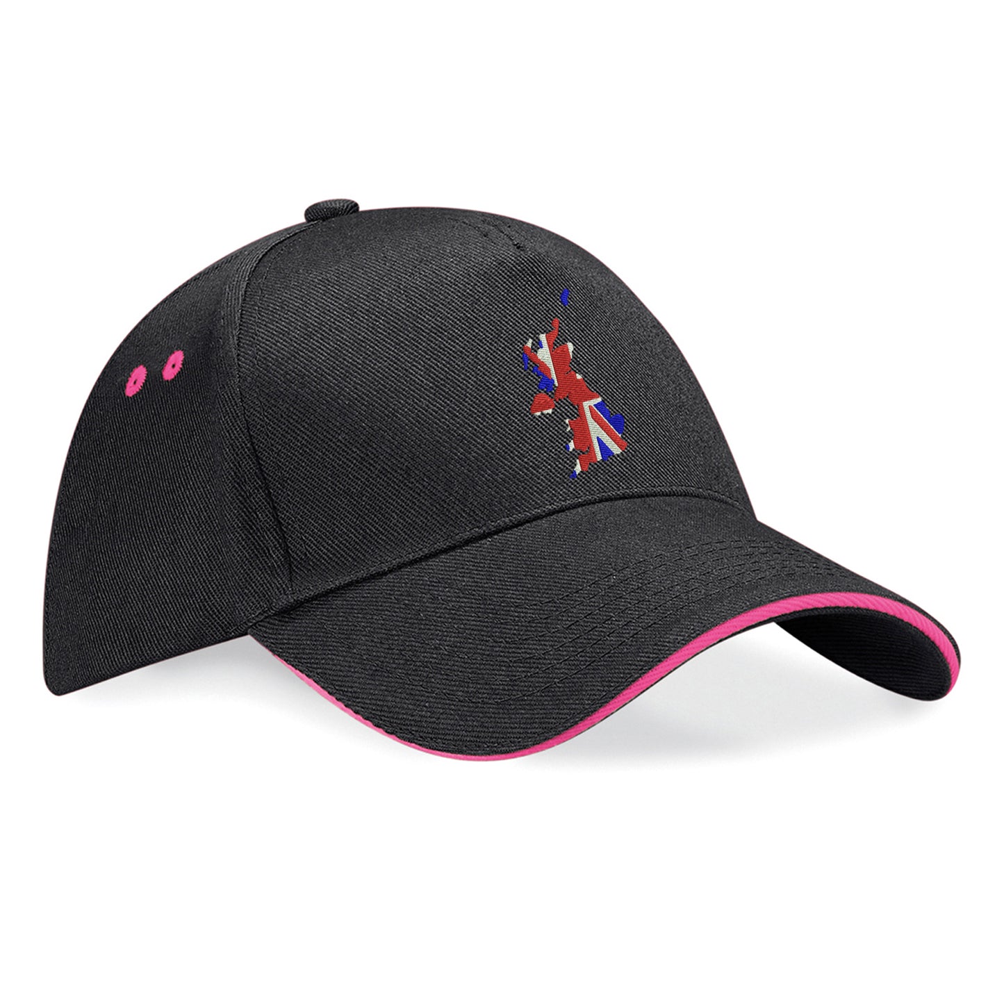 United Kingdom Flag Map Embroidered Baseball Cap