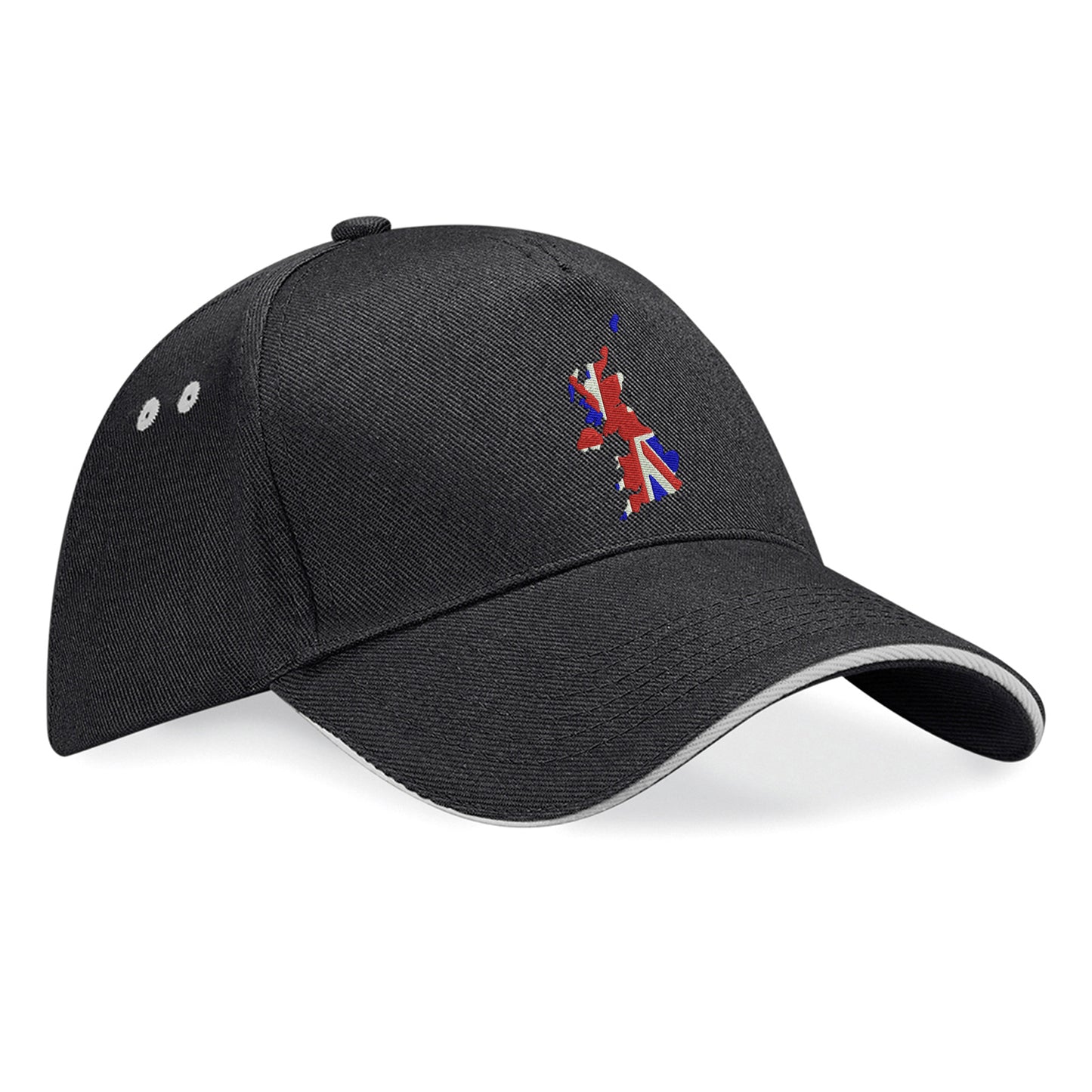 United Kingdom Flag Map Embroidered Baseball Cap