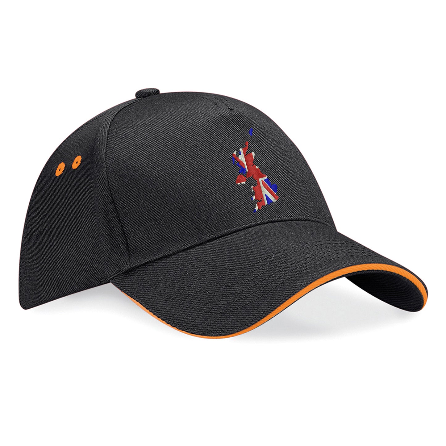 United Kingdom Flag Map Embroidered Baseball Cap