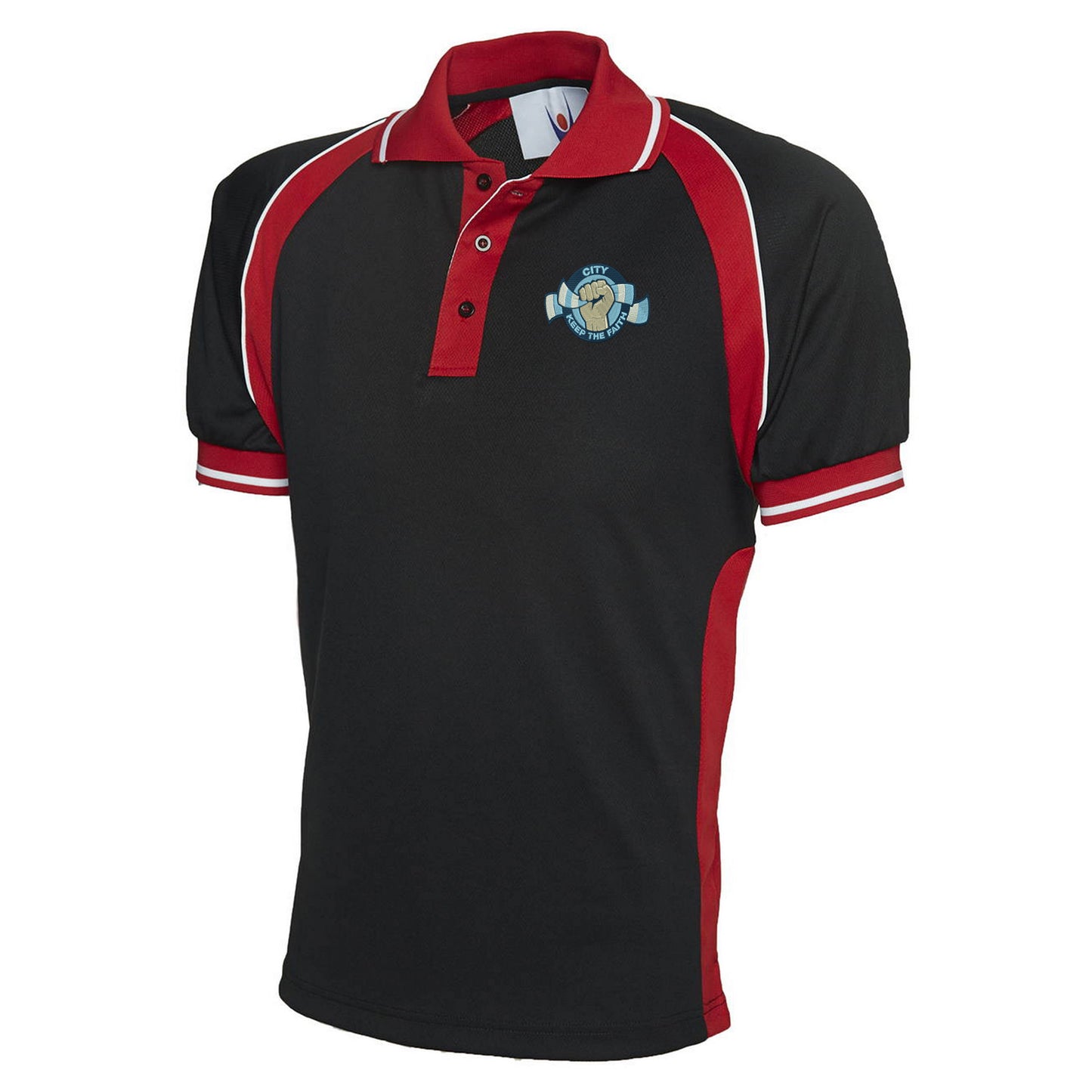 City Keep The Faith Embroidered Sports Polo Shirt