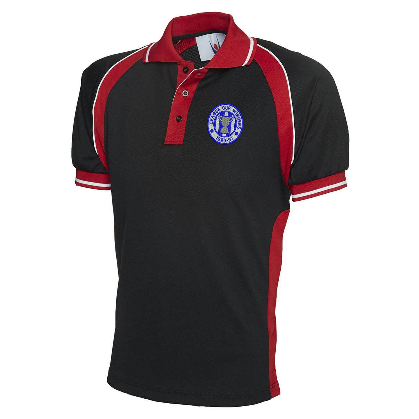 Retro Sheffield Wednesday League Cup Winners 1991 Embroidered Polyester Sports Polo Shirt