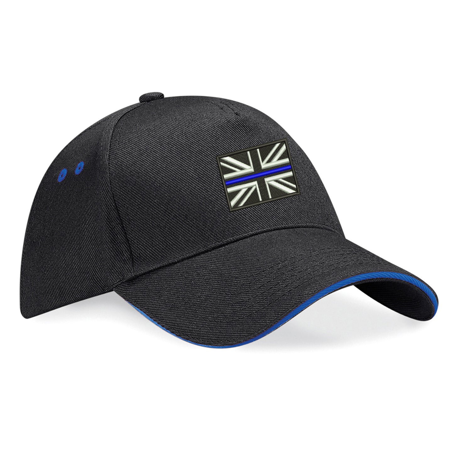 Thin Blue Line Union Jack Embroidered Baseball Cap