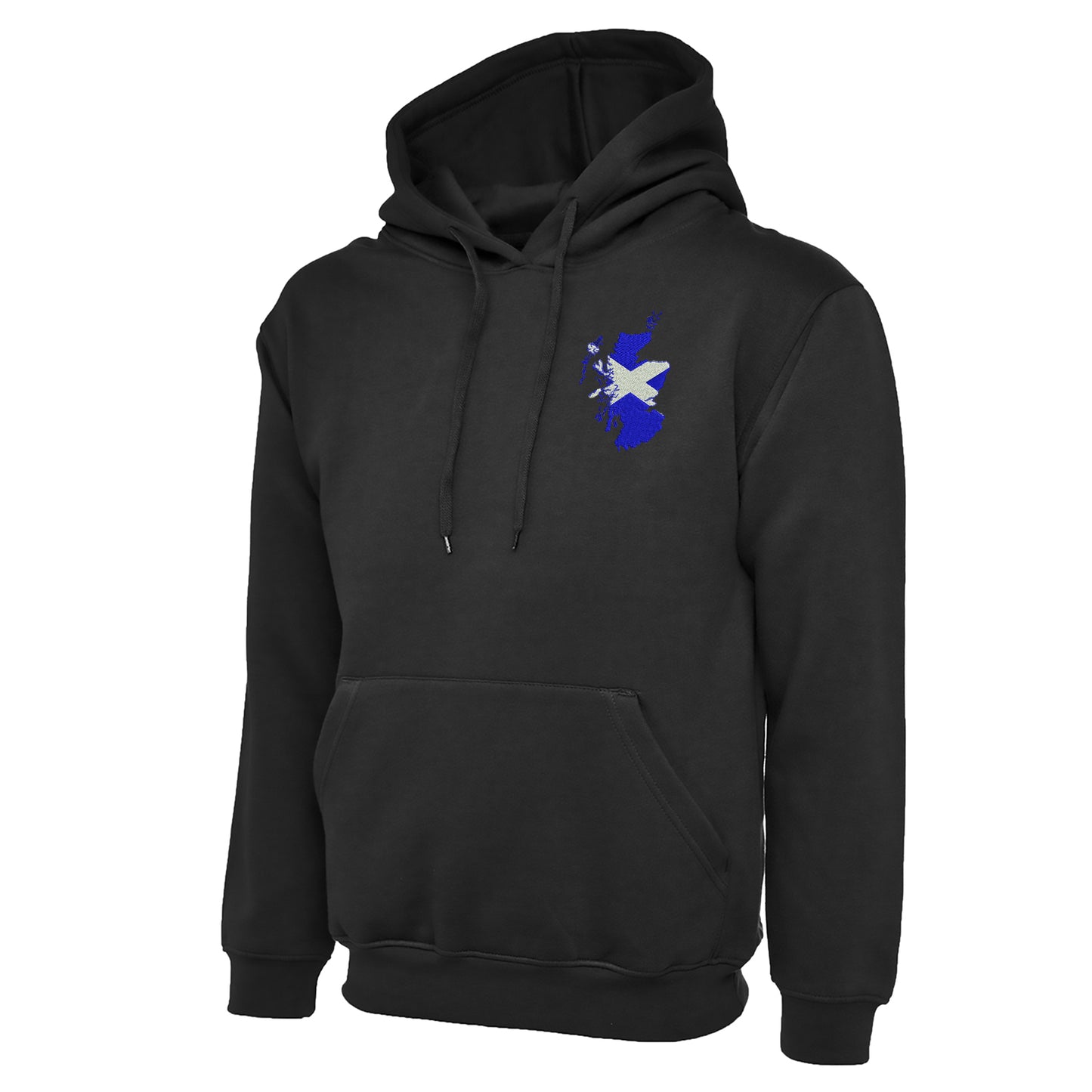 Scotland Flag Map Embroidered Hoodie