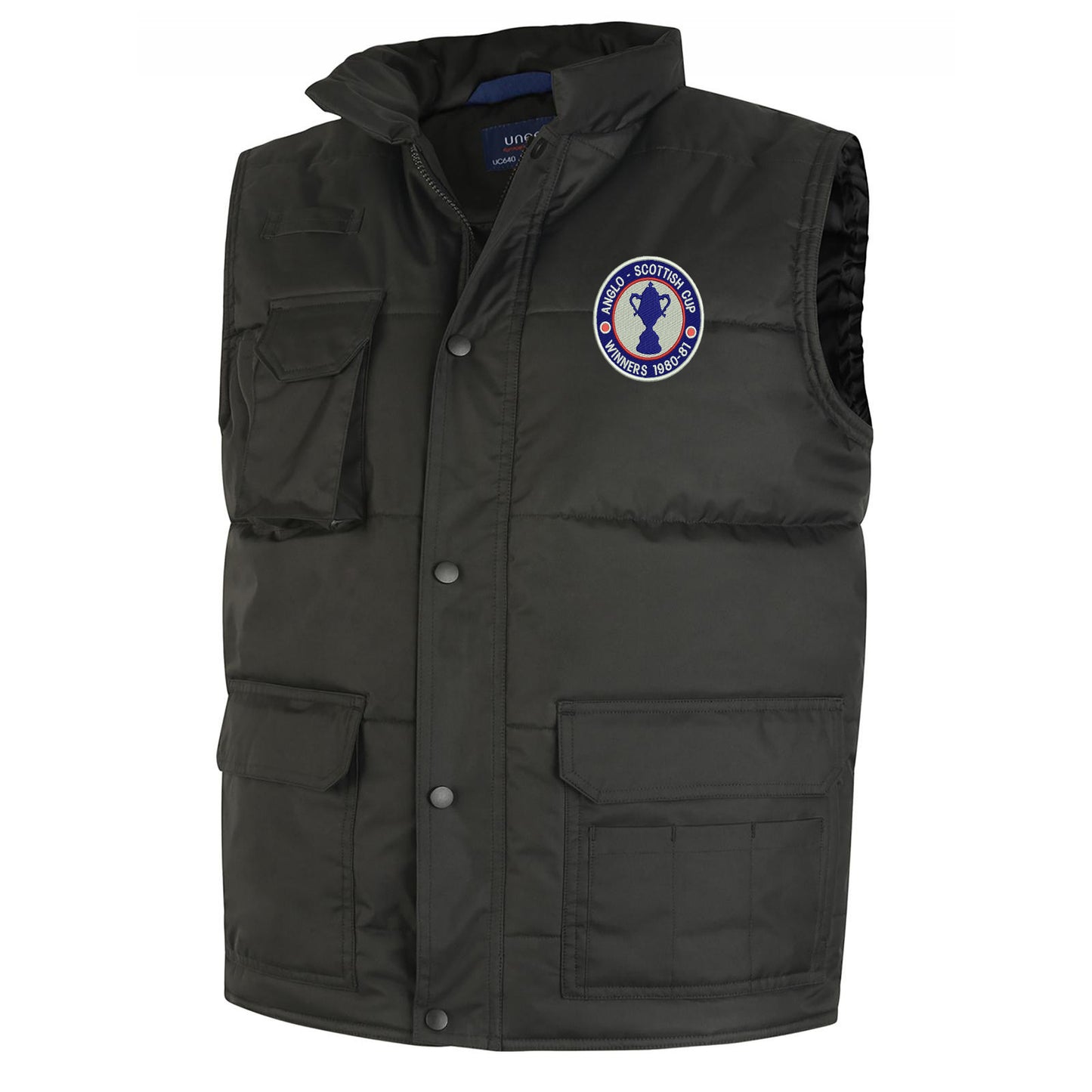 Retro Chesterfield Anglo-Scottish Cup Winners 1981 Embroidered Super Pro Body Warmer