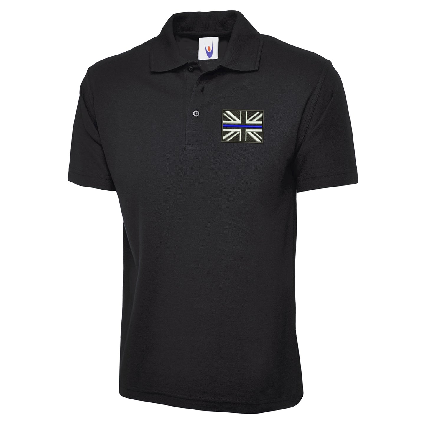 Thin Blue Line Union Jack Embroidered Classic Polo Shirt
