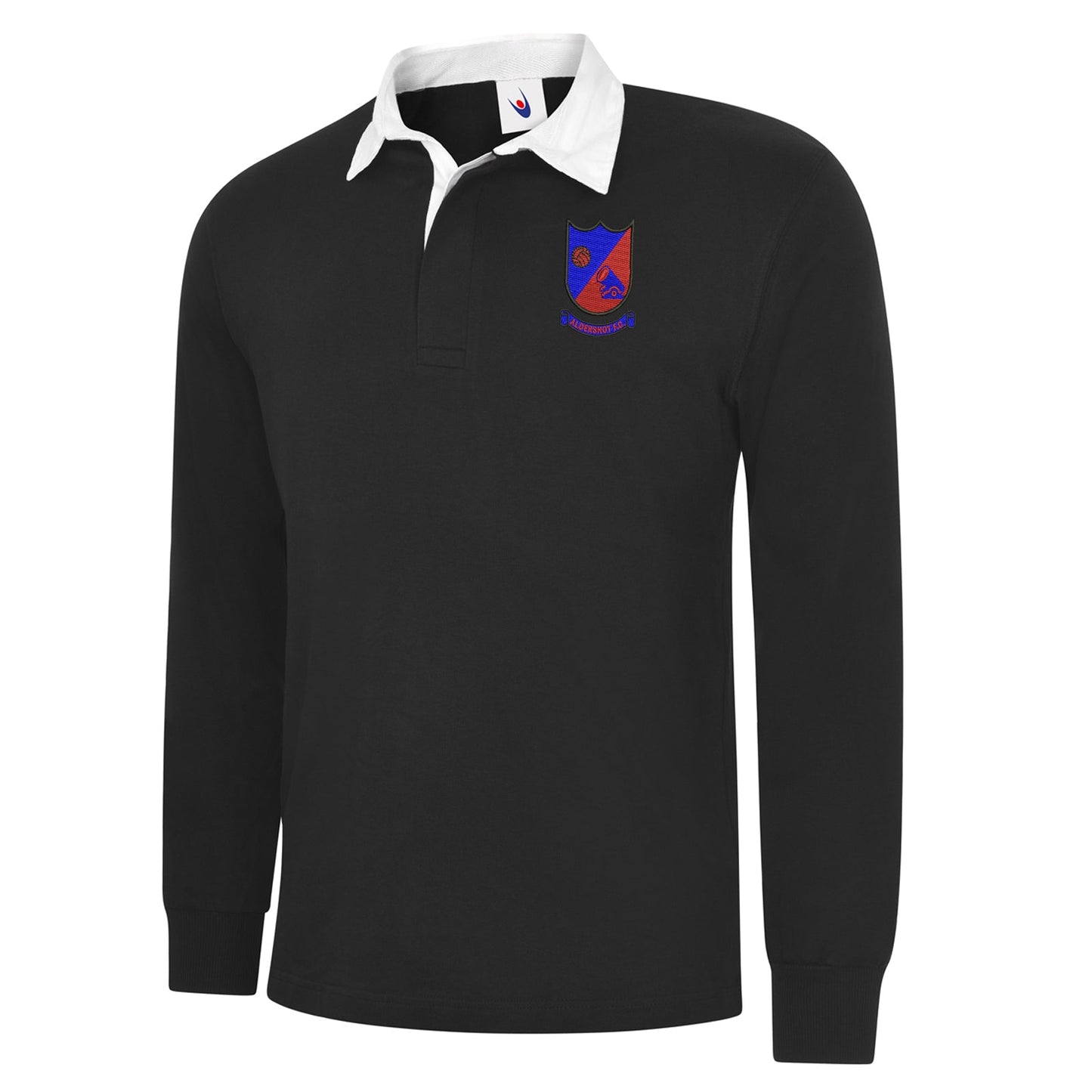 Retro Aldershot 1972 Embroidered Long Sleeve Rugby Shirt