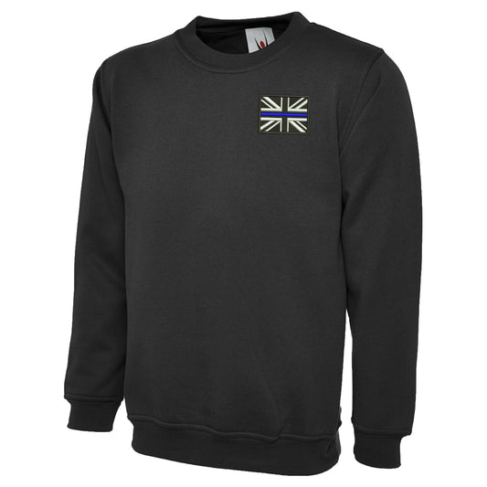 Thin Blue Line Union Jack Embroidered Classic Sweatshirt