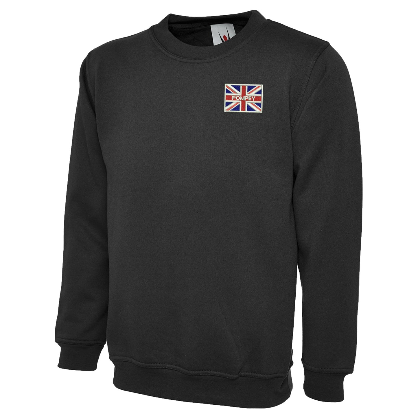Pompey Coloured Union Jack Embroidered Classic Sweatshirt