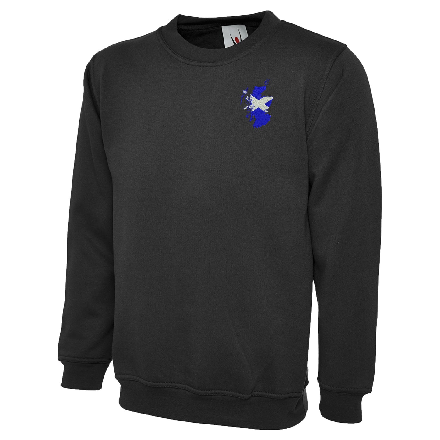 Scotland Flag Map Embroidered Classic Sweatshirt