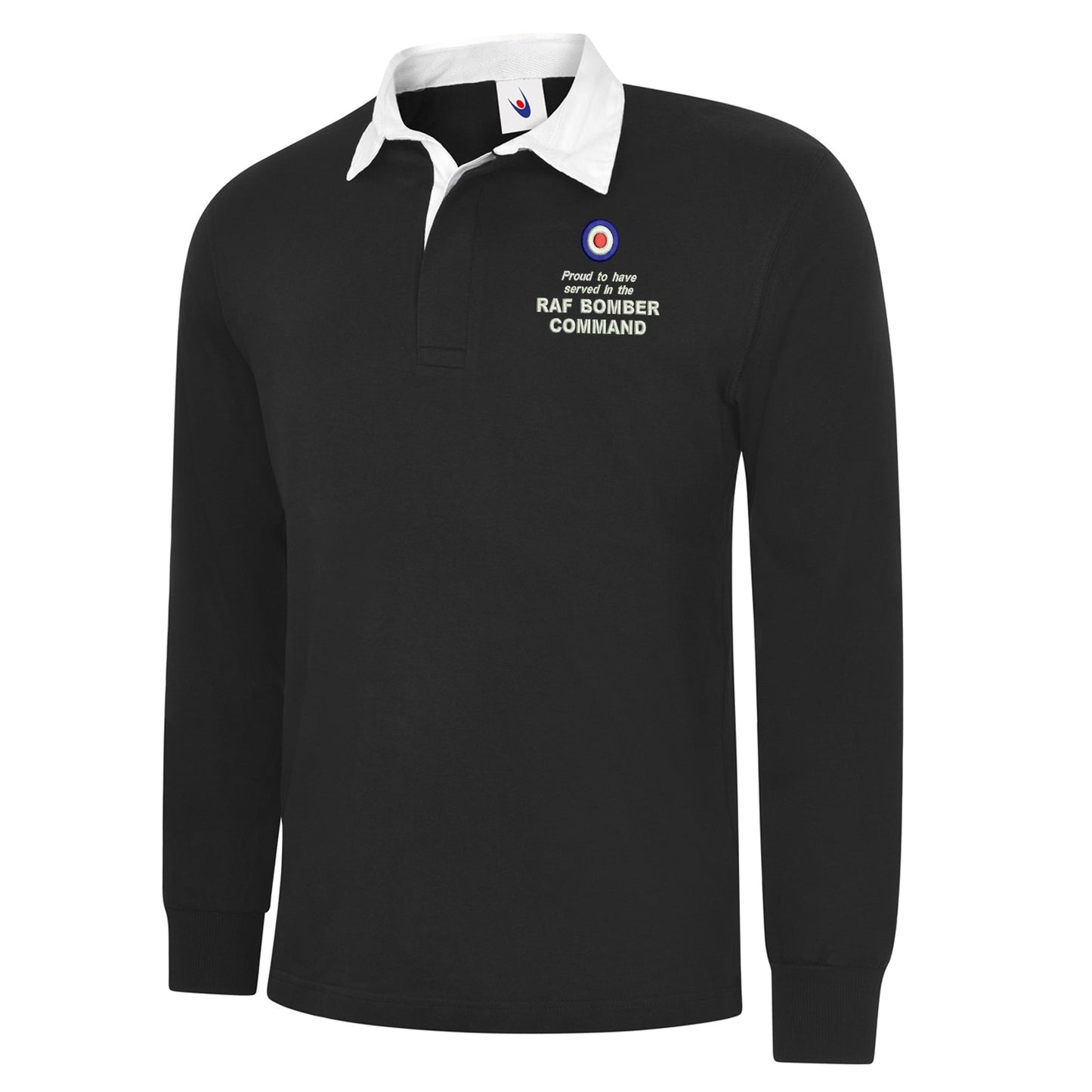 Proud to Have Served in The RAF Bomber Command Embroidered Long Sleeve Rugby Shirt