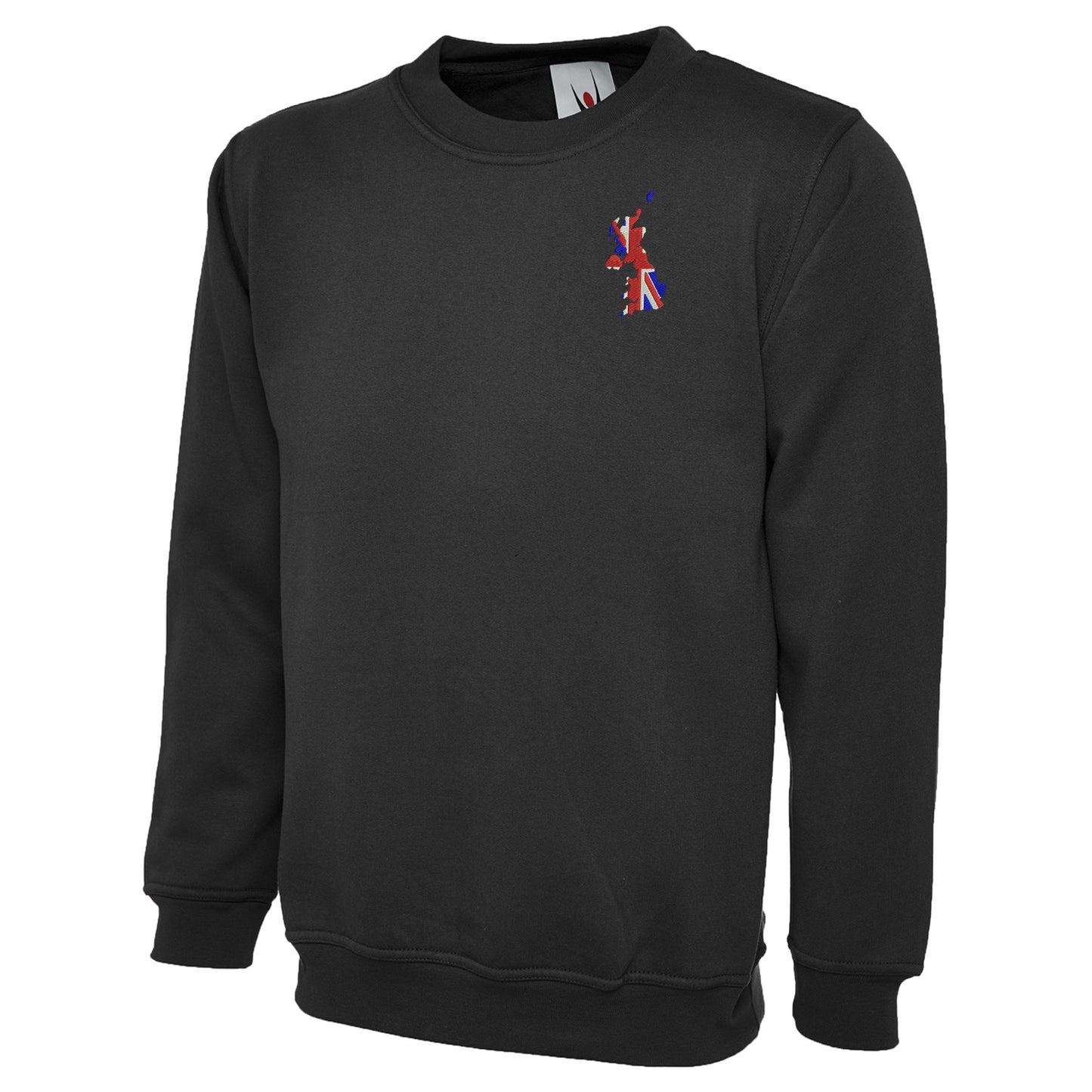 United Kingdom Flag Map Embroidered Classic Sweatshirt