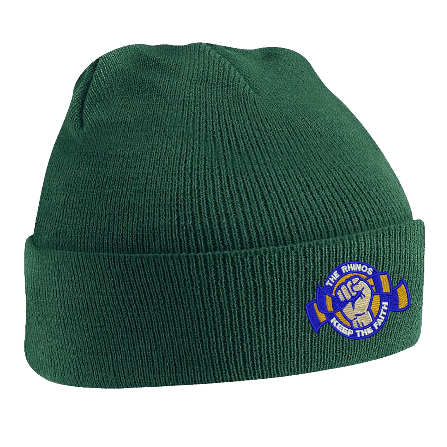 The Rhinos Keep The Faith Embroidered Beanie Hat