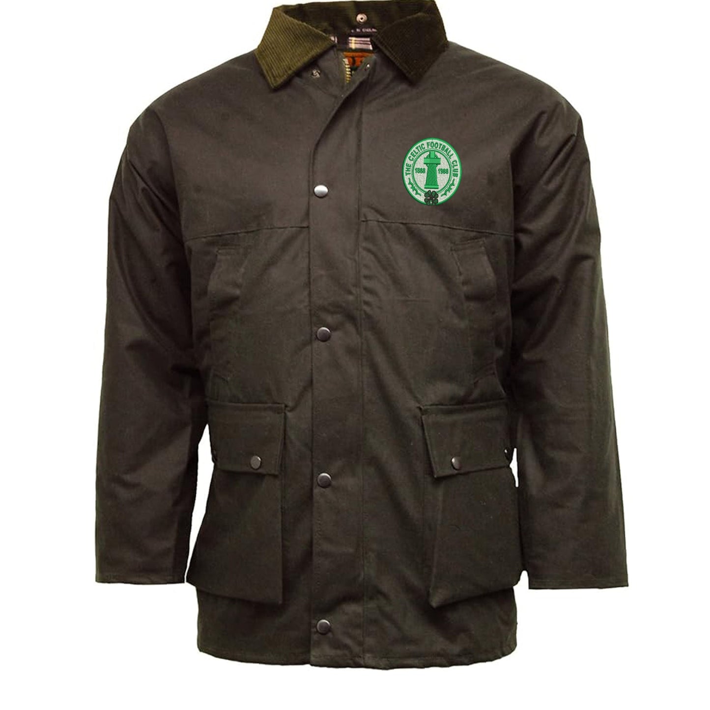 Retro Celtic Centenary Embroidered Padded Wax Jacket