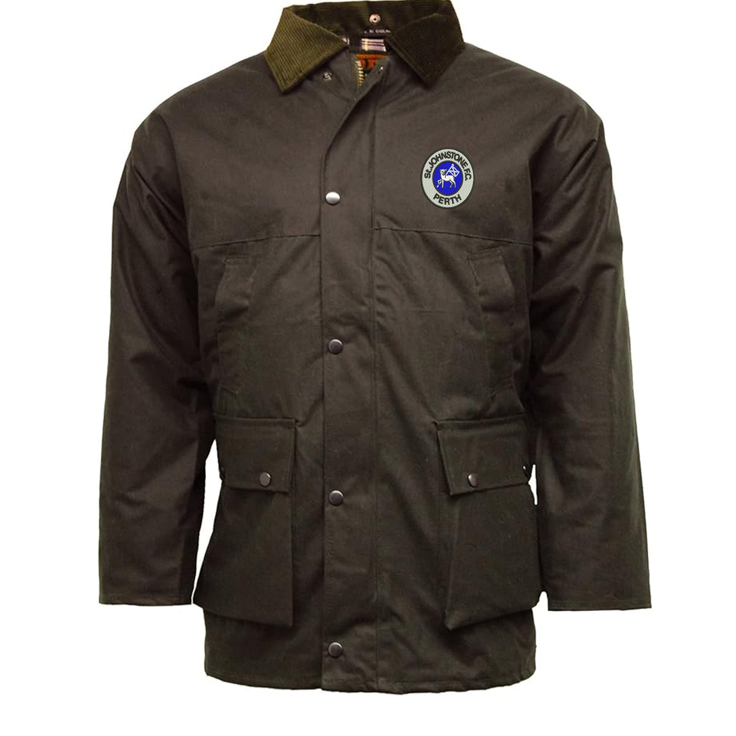 Retro St Johnstone 1980 Embroidered Padded Wax Jacket
