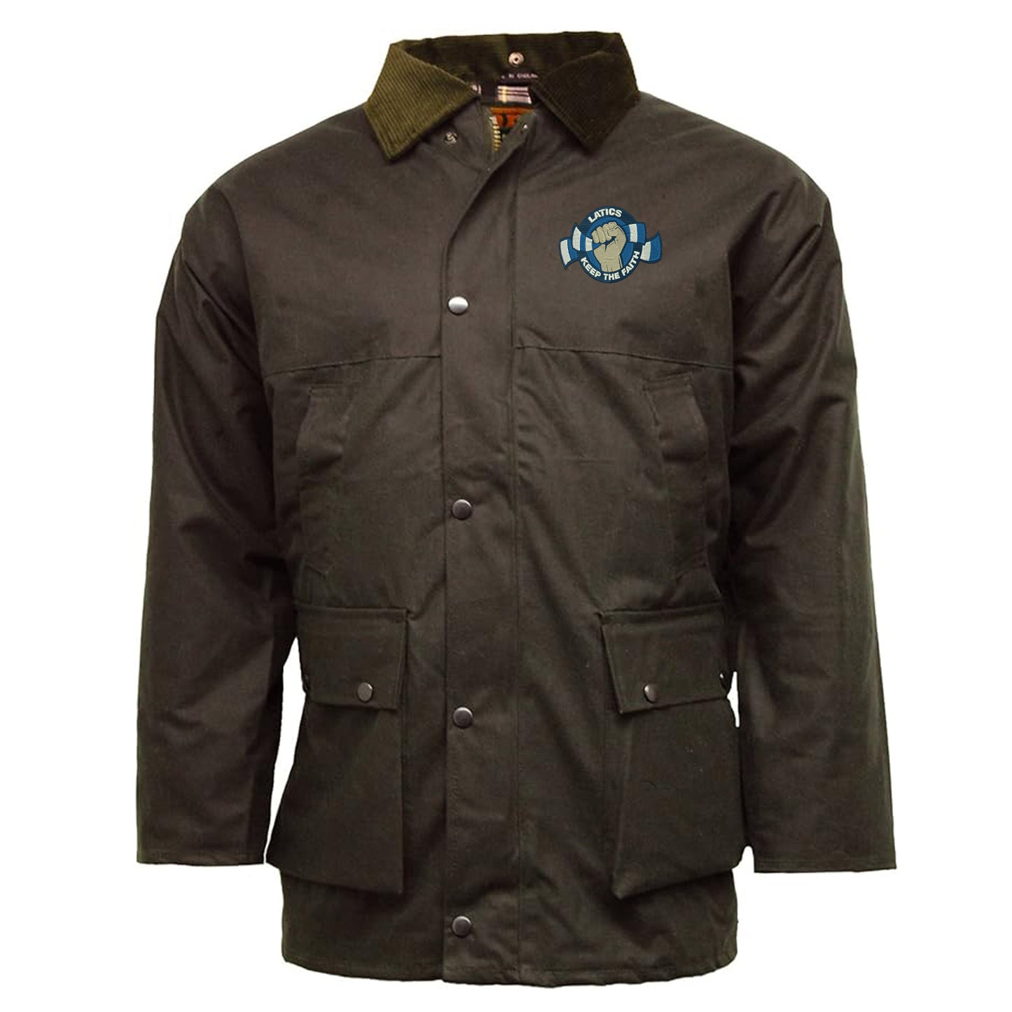 Latics Keep The Faith Embroidered Padded Wax Jacket