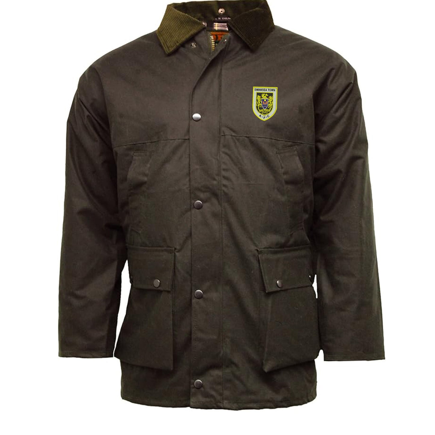 Retro Swansea 1922 Embroidered Padded Wax Jacket