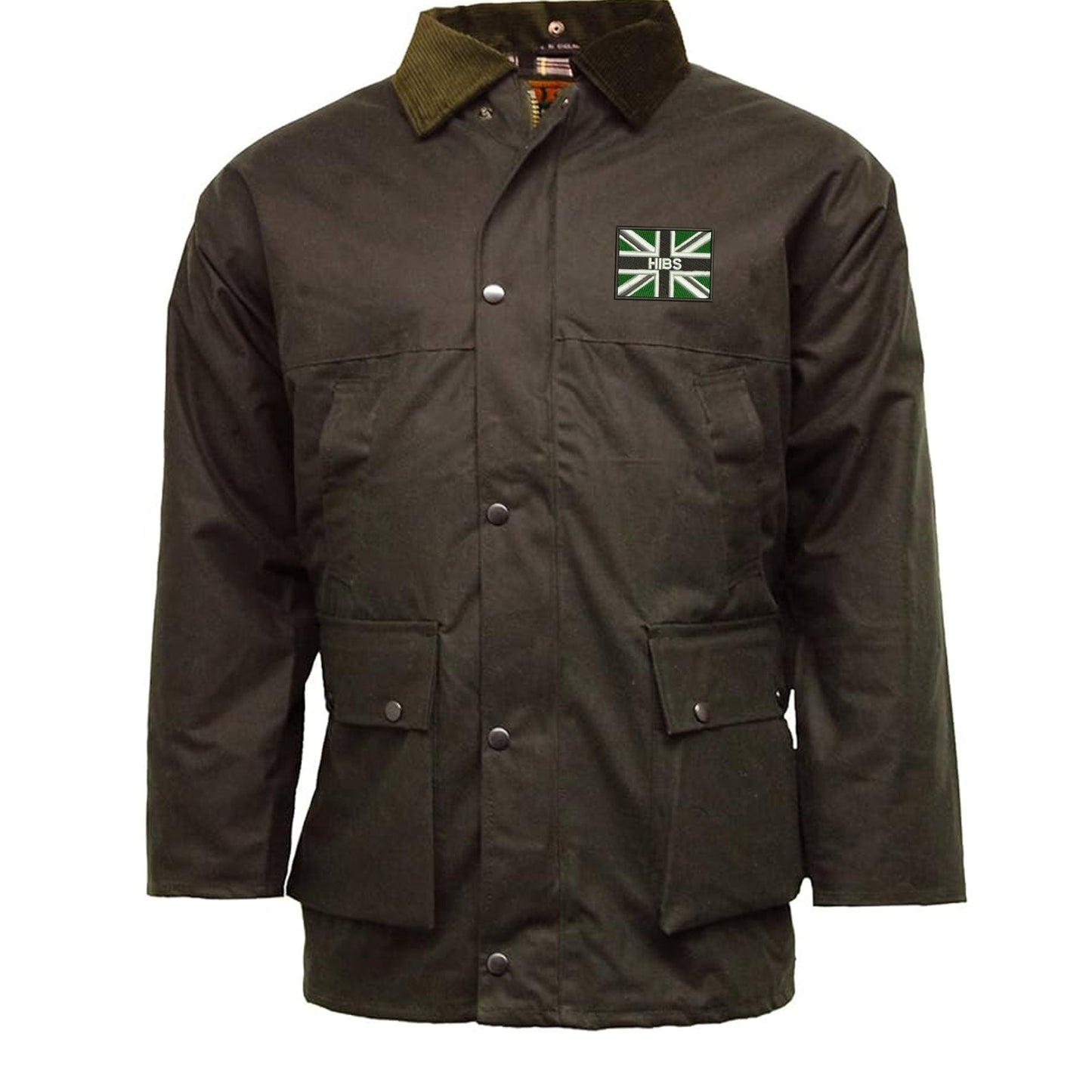 Hibs Coloured Union Jack Embroidered Padded Wax Jacket