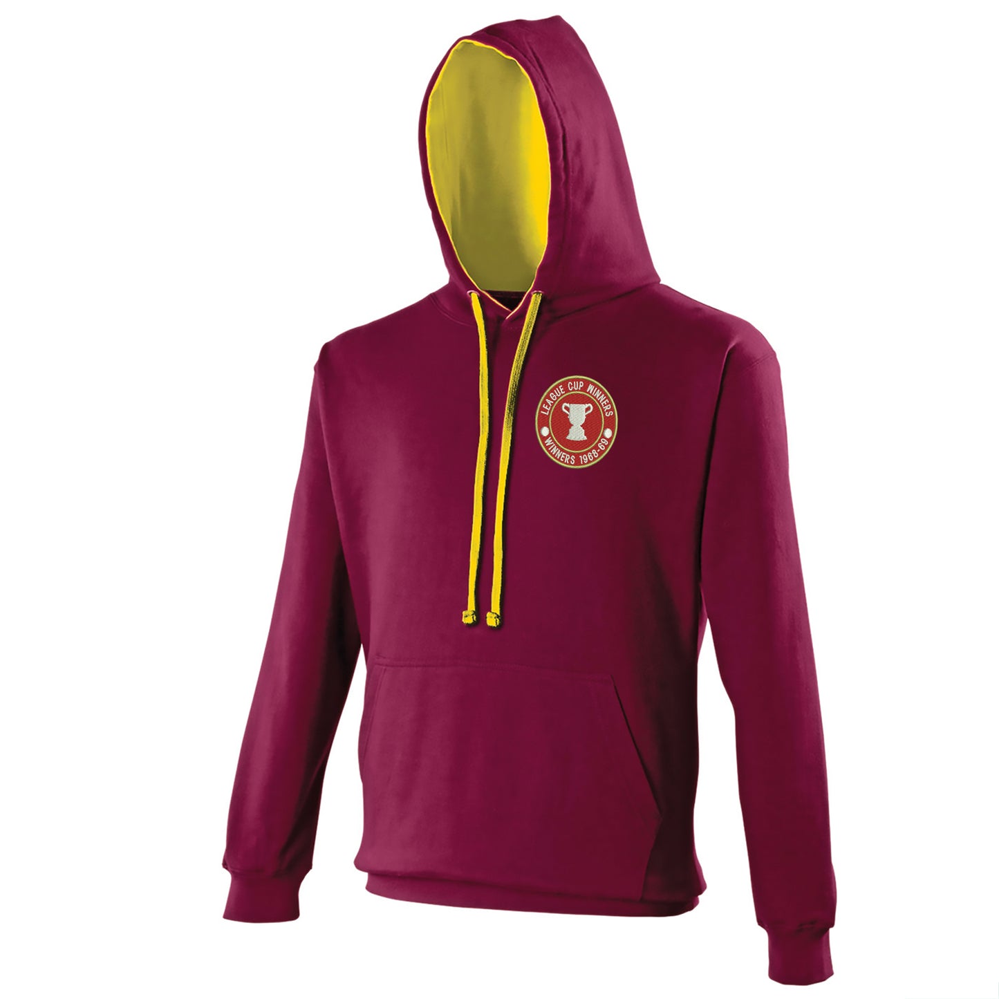 Retro Swindon Town Football League Cup Winners 1969 Embroidered Contrast Hoodie