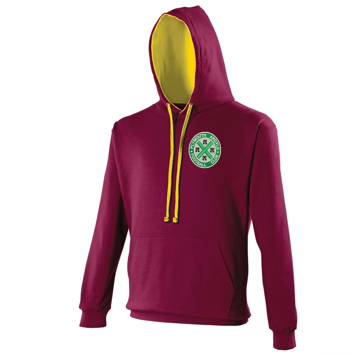 Retro Plymouth 1911 Embroidered Contrast Hoodie