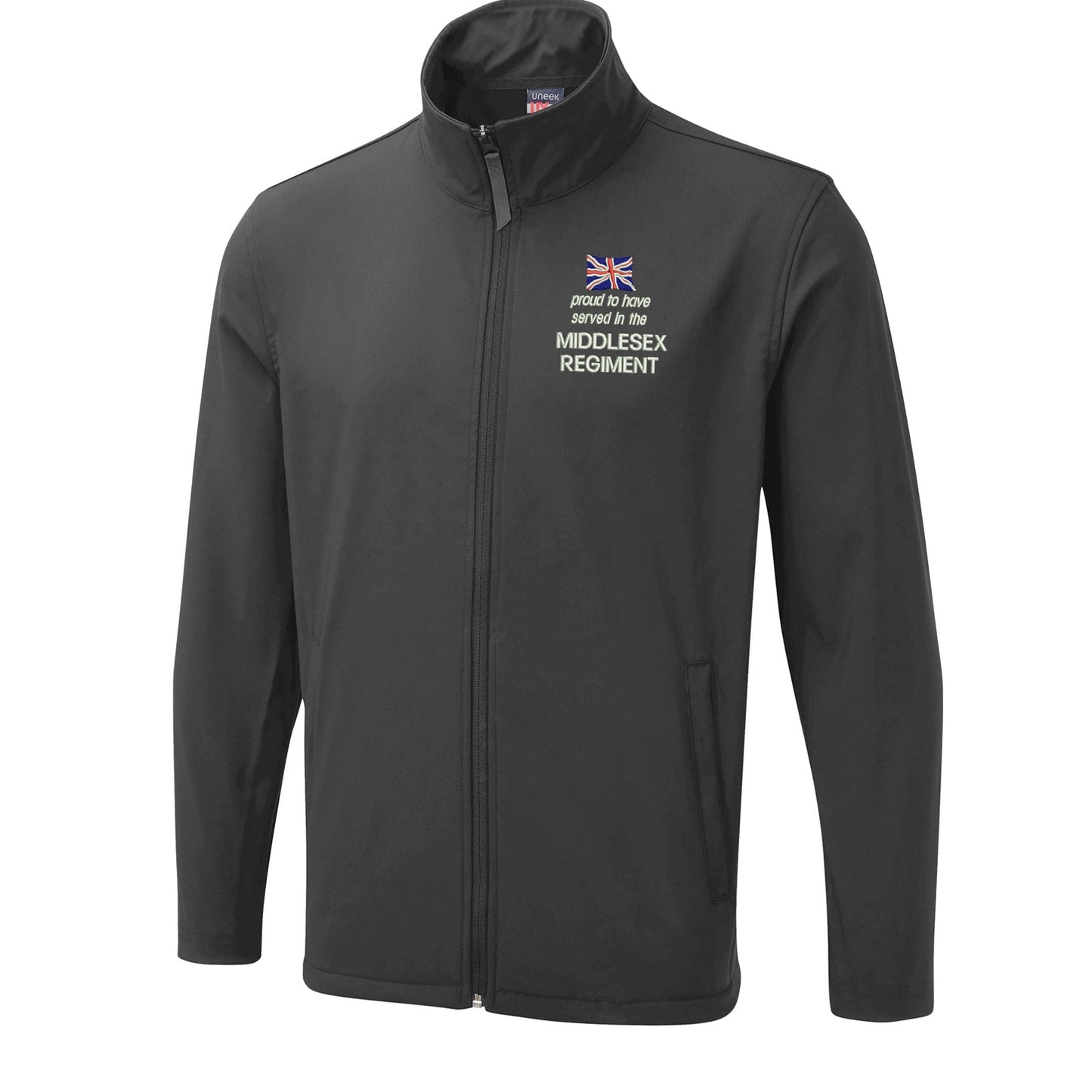 Proud to Have Served in The Middlesex Regiment Embroidered Lightweight Soft Shell Jacket