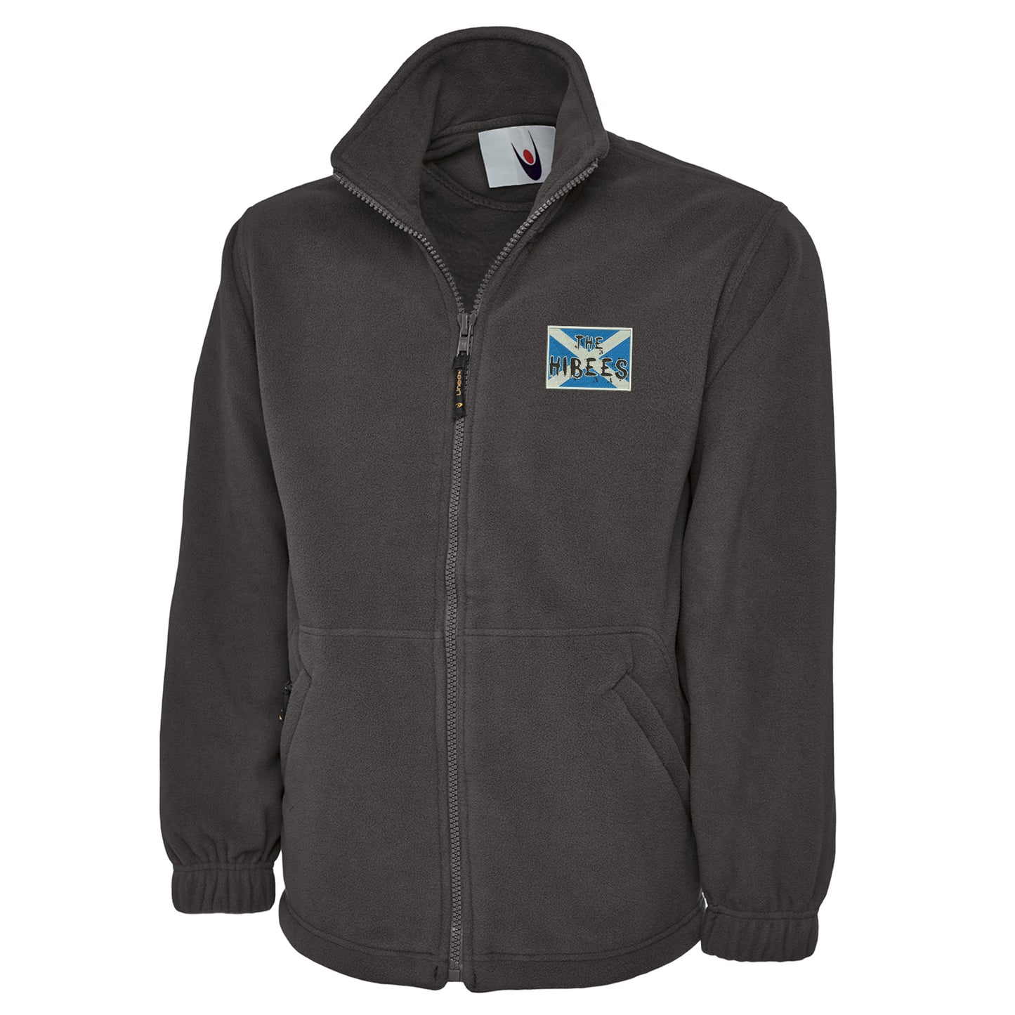 The Hibees Grunge Flag of Scotland Embroidered Premium Fleece Jacket