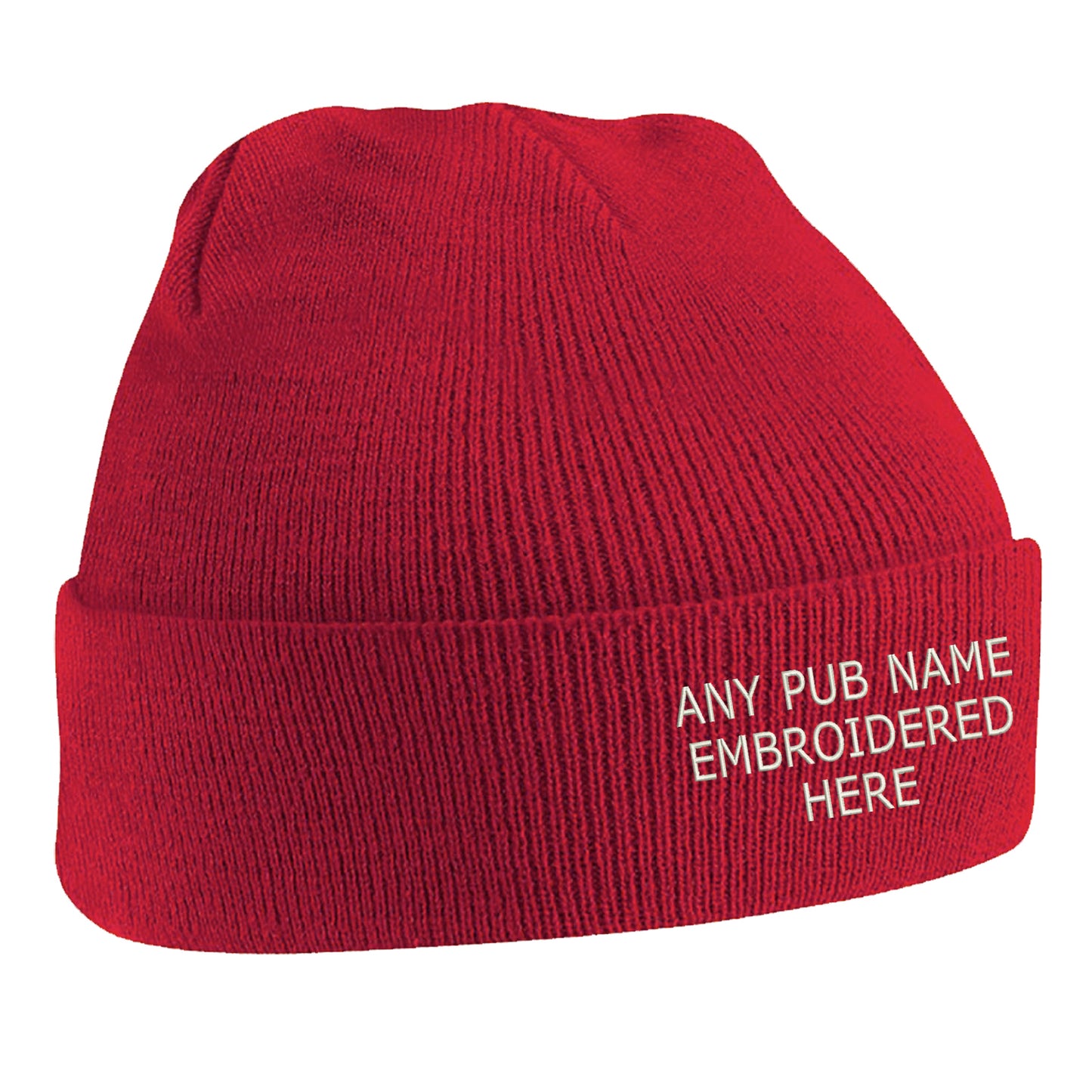 Personalised Embroidered Pub Beanie Hat