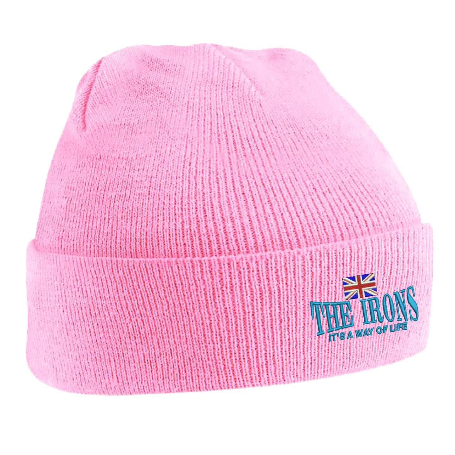 The Irons It's Way of Life Union Jack Embroidered Beanie Hat