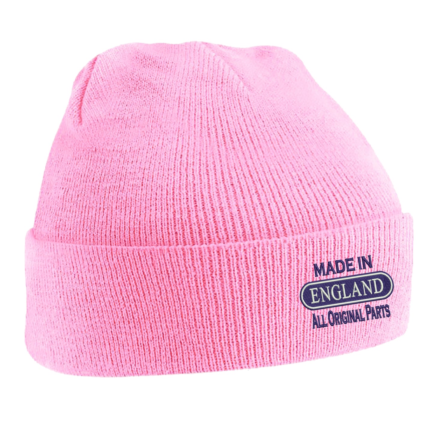 Made in England All Original Parts Embroidered Beanie Hat